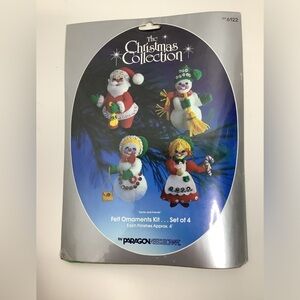 Vintage Paragon Santa & Friends Christmas Felt Ornaments Craft Kit New Rare HTF